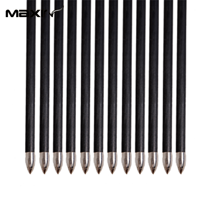 Maxin 12x 32 Inch Archery Target Practice Steel Point 100 Pure Carbon Arrows 4 2mm Inner