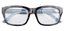 R045 Grey Polycarbonate Large Lens Nearly Invisible Line Bifocal Glasses Readers Men 0 50 0 75
