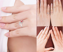 60 Off Arrow Shape Wedding Couple Rings Fashion Ruby CZ Gemstone Bague For Women Jewelry Lovers