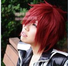 D.Gray Man Lavi Short Red Cosplay Stylish Fashion Hair Wig @@New fashion Party Wig free shipping