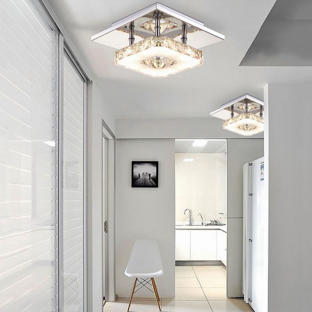 Modern Led Ceiling Lights Ceiling Lamp Flush Mount Crystal Light 90 265v 8w Surface Mounted Hallway Bed Room Lighting