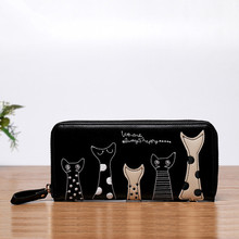 2015 fashion women s wallet burst models Europe and America long wallet female cartoon cat purse