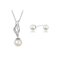 Simple 2016 new jewelry lucky angel soft Austrian crystal jewelry lady two sets necklace + earrings