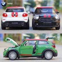 1:32 Масштаб Литья Под Давлением Сплава Металла Модель Автомобиля Для MINI Countryman Coopers Коллекционная Модель Вытяните Назад Автомобиль Игрушки-Красный/белый/Зеленый/Черный
