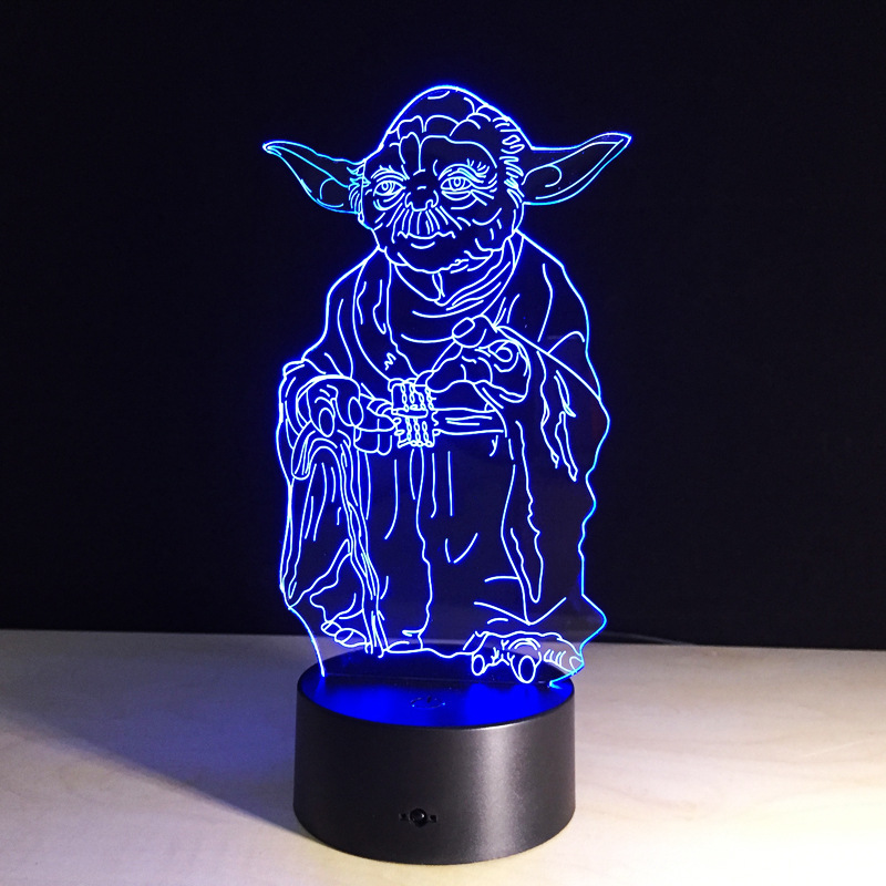 Disney Star Wars LED-Leuchte Yoda-Kopf 3D 