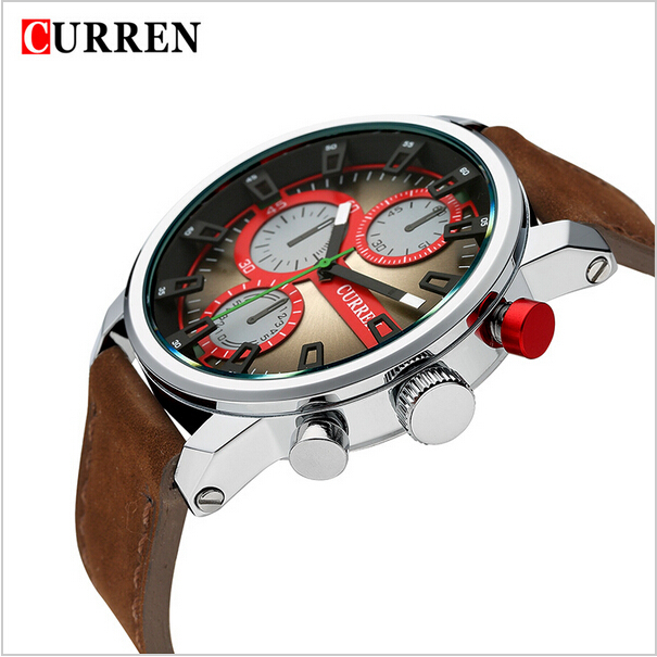 Hot sale Curren Genuine 2015 new watches men military watch fashion business watch man leather strap