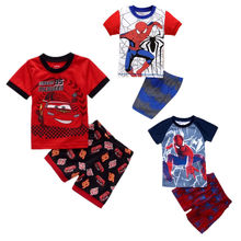 Summer Baby Kids Boys Spider-man T-shirt and Shorts 2pcs Clothes Set Home Wear Pajams Set