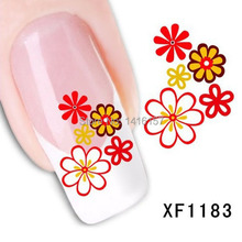 Min order is 10 mix order Water Transfer Nail Art Stickers Decal Beauty Colorful Sunflowers Design
