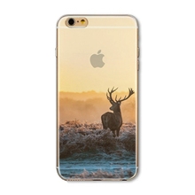 For Apple iPhone 4 4S Ultra Thin Attractive Scenery Half Transparent TPU Cases Cover Phone Protective