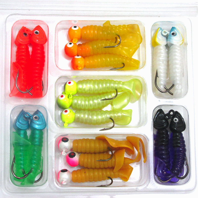 2015 New 17pcs/set Soft Bait Ice Saltwater Minnow Spinners Fishing Lures Soft Plastic Fishing Lures , Baits Shads pesca