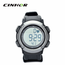 Correr reloj deportivo inalámbrico mujeres y hombres reloj deportivo Digital del ritmo cardíaco Montitor latido Color contador negro + plata