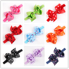 14Colors New Fashion Hot children Infant Baby Toddler girls Polka Dot bowknot Headband Headwear Hairbands Head Piece Accessories