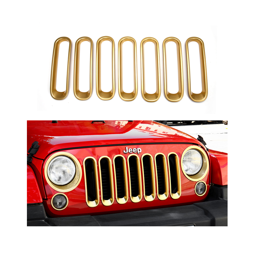 Free Shipping Front Mesh Grille Insert Kit Trim Cover For Jeep Wrangler