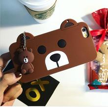 2016 New 3d cartoon cute brown bear rabbit mobile phone soft silicone case back cover case for iPhone SE 5 5s 5C 6 6s plus