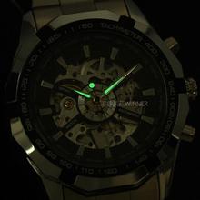 relojes Winner Brand New Fashion Steel Men Male Clock Automatic Mechanical Mens Wrist Dress Skeleton Black