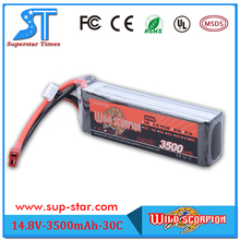 Wild Scorpion 4S Lipo Battery 14.8v 3500mah 30c RC Helicopter Drone Batteria