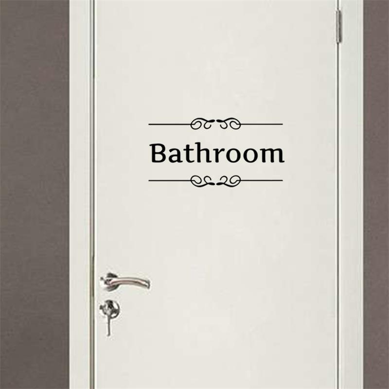 Bathroom Door Entrance Stickers Shower Room Decoration Wall Decals