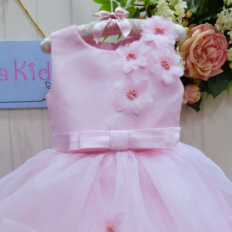Wholesale sleeveless ball gown dress baby girls evening dress girls SIZE:6-9-12-18-24-36 2015888-1