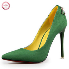 Women Shoes 2016 Hot Women’s Sexy Party Red Bottom Nude High Heels Brand D Buckle Design Women Red Sole Pumps Wedding Shoes.