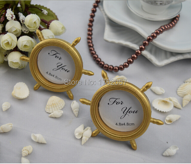 Description Picture 5 of itemWedding Decorations 15pcs Frame Wedding Gift Gold Ship Wheel Picture/Photo Frame Place Card Holder Favors