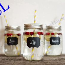 Free shipping 36pieces Fancy Mason Jar Wedding Chalkboard Labels , Wine Glass Drink Cup Label diy Reception Decoration idea