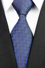 NT0196 Blue Brown Stripe Fashion Jacquard Woven Silk Polyester Man s Classic Business Wedding Party Luxury