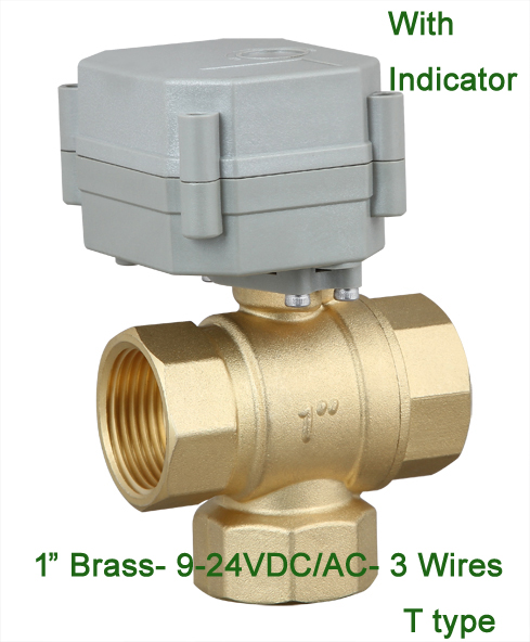 Гаджет  1" Mini Electric valve 3 way T type, DC9-24V Motorized ball valve 3 Wires (CR3 02), DN25 Electric valve for solar heating None Строительство и Недвижимость