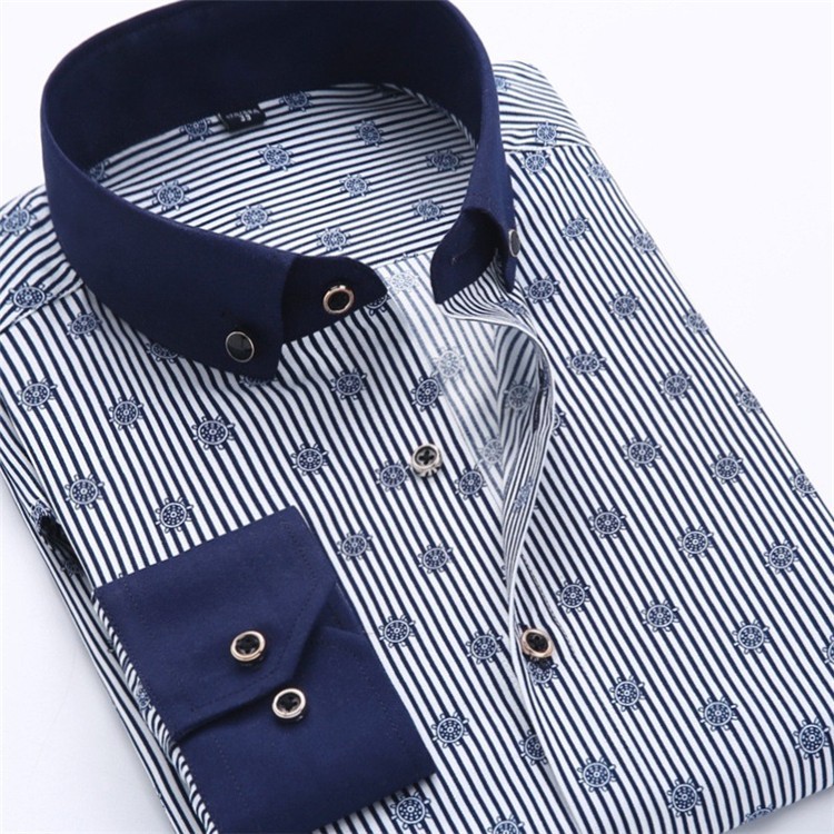 Men Dress Shirt 2016 Spring New arrival Button Down Collar High Quality Long Sleeve Slim Fit Male Business Shirts M-5XL YN02603