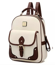 New 2015 High Quality Designer Brand Patchwork Women Backpacks Mochila Women’s PU Leather Backpack Travel bag School Backpack