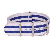 Retro multi-colores moda blanco azul 20 mm ejército militar pulsera de reloj de la otan Nylon correa tejida de fibra de 20 mm hebilla