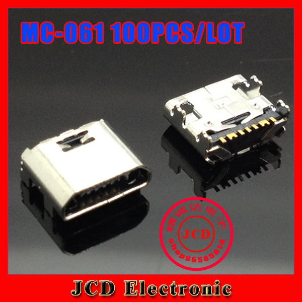 100X Micro mini 7P USB jack socket connector for phone charging port,data port plug