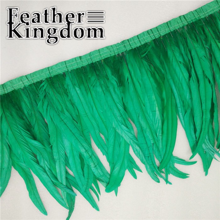 Grass rooster tail feather trim