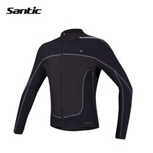 Santic Men Cycling Jacket Bike Racing Spring Fleece Cycling Jackets Windproof Cycling Clothes Ciclismo Jersey Maillot MC01042