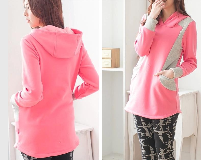 Maternity Sweater Nursing Clothes Warming Patchwork Breastfeeding Tops