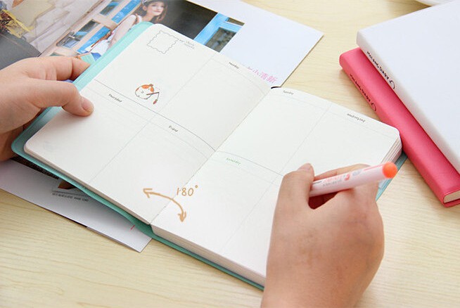 2015-2016 Cute Kawaii Notebook Cartoon Molang Rabbit Journal Diary Planner Notepad for Kids Gift Korean Stationery26