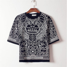 2016 fashionable Lines printed Clothes hip hop T Shirts Hipster O Neck Tops Clothing Casual Short Sleeve vetement homme