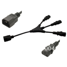 Short IEC C14 to 3 x C13 Y Splitter Cord 10A 250V IEC male to 3