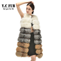 New Arrival Luxury Women Fur Vests Winter Natural White Fox Fur Waistcoats Warm Winter Fur Gilet