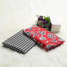 Europe style cotton cloth,patchwork fabric,White flower on red background and tartan design,fabric for sewing