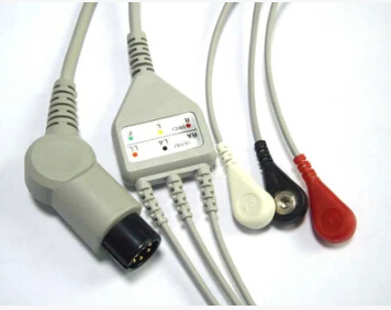 2016 Free Shipping One Piece ECG 3 Leadwire ECG Normal 6 Pin Elbow Snap ECG Cable