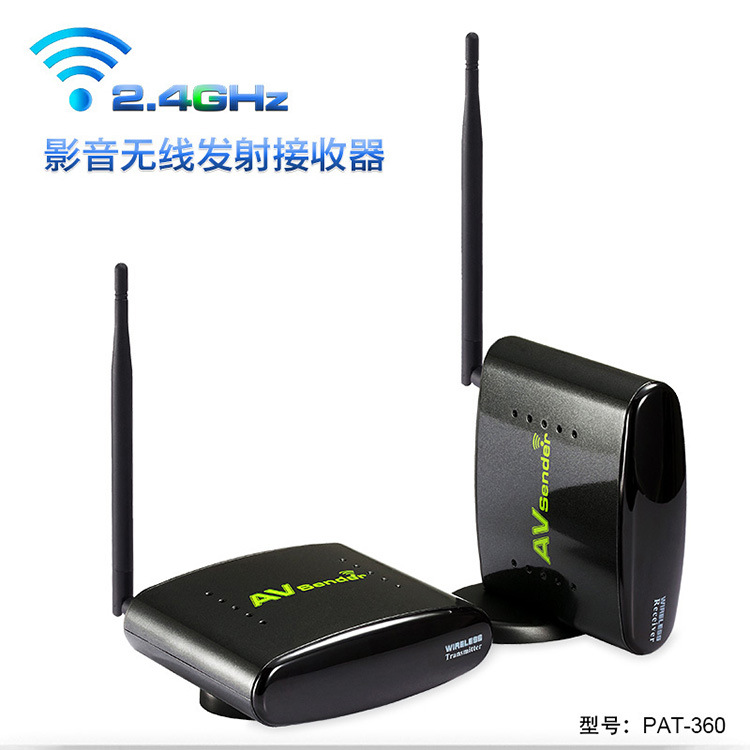 New 2.4GHz Wireless AV Audio Video Sender Transmitter Receiver Support 4 groups of channels 110V-220 350M PAT360 Free Shipping