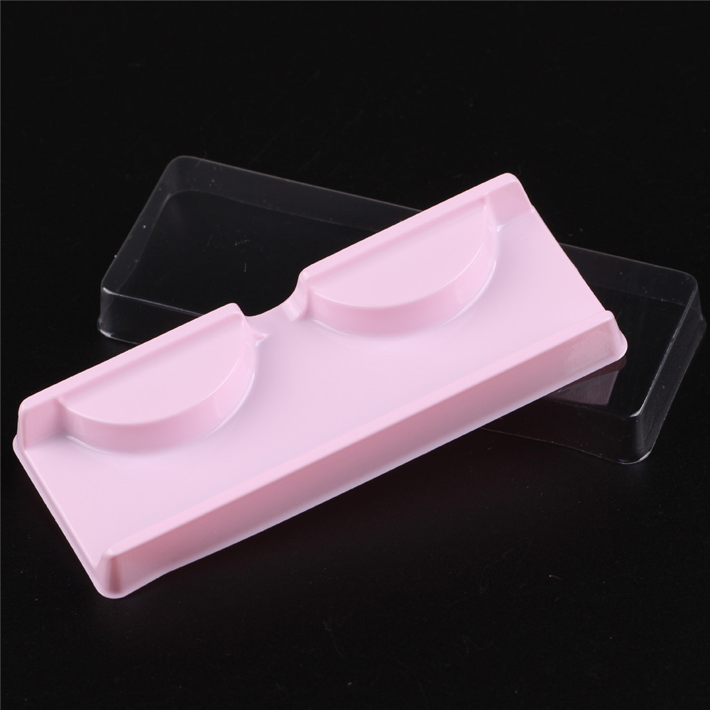 Packing Box For Eyelash Blank Eyelashes Plastic Packaging Transparent Lid Pink Tray Wholesales