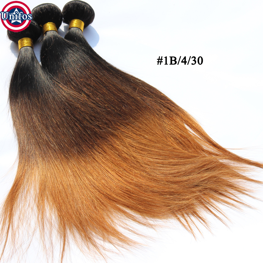 Peruvian Ombre Straight Virgin Hair 3pcs Lot 1b4//30 Three Tone Human Hair Bundles 12-24inch Tissage Straight Ombre Hair Weaves
