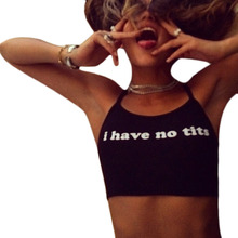 Hot 2016 Summer Women Ladies Sexy Bralet Bustier Crop Top Letter Print Camisole Strappy Bra Bikini Bralette Halter Tank Tops W5