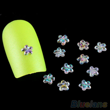 6 Styles Colorful Acrylic Nail Art Stickers Tips Glitter Rhinestone Nail Decorations 1QFZ 4C2F