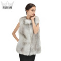 Women Real Fox Fur Vest Natural Whole Skin Fox Fur Sleeveless Coat 2016 New Winter Genuine
