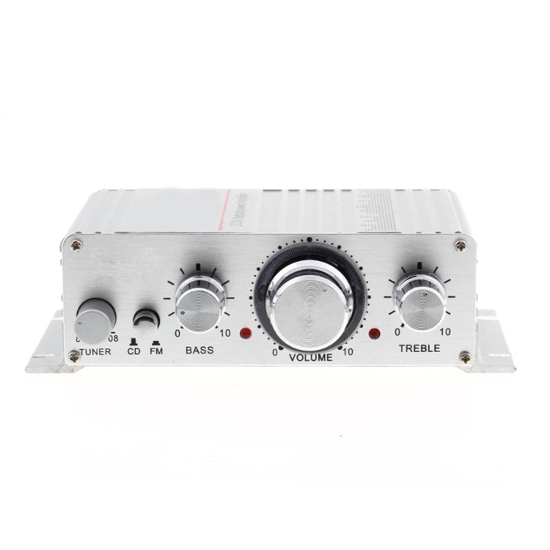 Mini HiFi Amplifier for iPod MP3 Stereo Car Motorcycle Home DC 12V/2A Silver