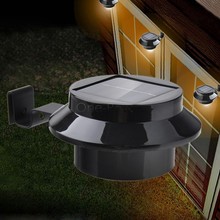 Black Super Bright Yard Lamp Solar Panel Garden Light 3 LED Lights Outdoor Home Decor Deft