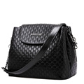 Classic Trendy Bucket Bag Embossed Leather Women Plaid Shoulder Bag All match Elegant Ladies Chain Shoulder