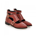 2016 New Spring Summer Fashion Women Casual Shoes Pointed Toe Square Buckle Hollow Single Shoes For